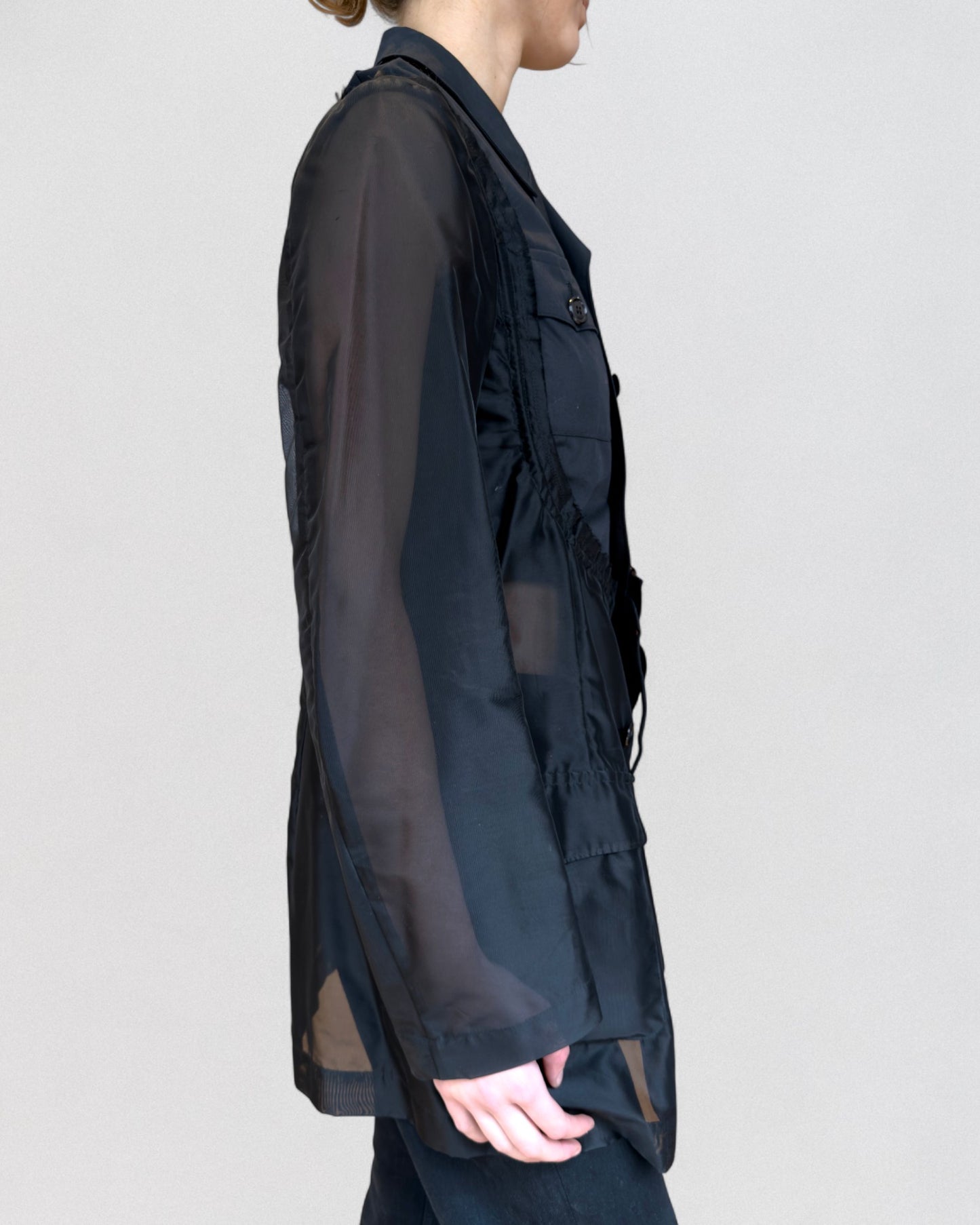Comme Des Garçons Spring 2002 Hybrid Sheer Military Jacket