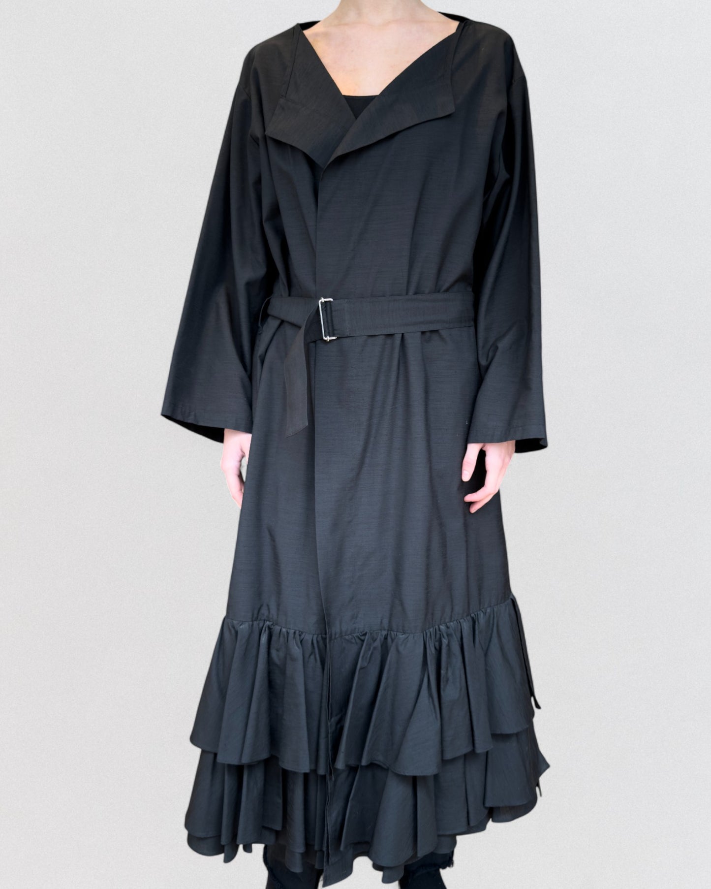 Yohji Yamamoto Spring 1999 Ruffled Linen Coat