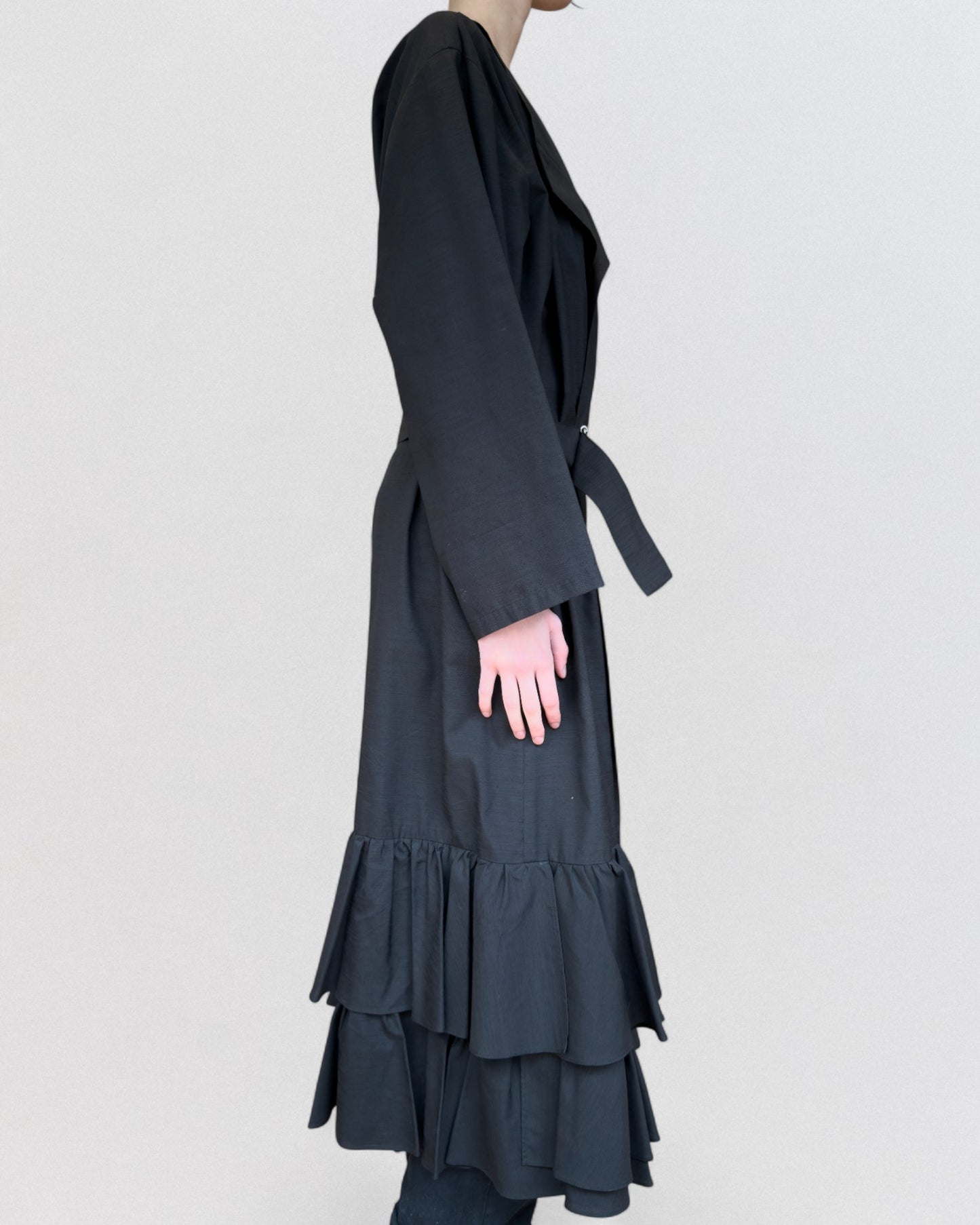 Yohji Yamamoto Spring 1999 Ruffled Linen Coat