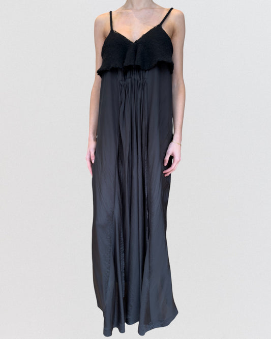 Comme des Garçons Fall/Winter 1994 Black Boiled Wool Maxi Dress