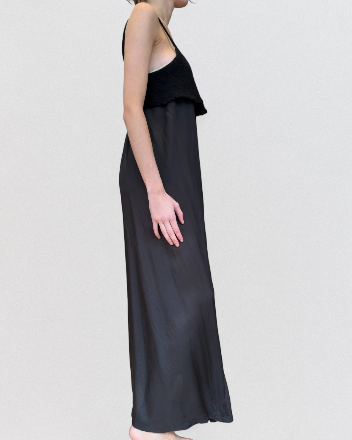 Comme des Garçons Fall/Winter 1994 Black Boiled Wool Maxi Dress