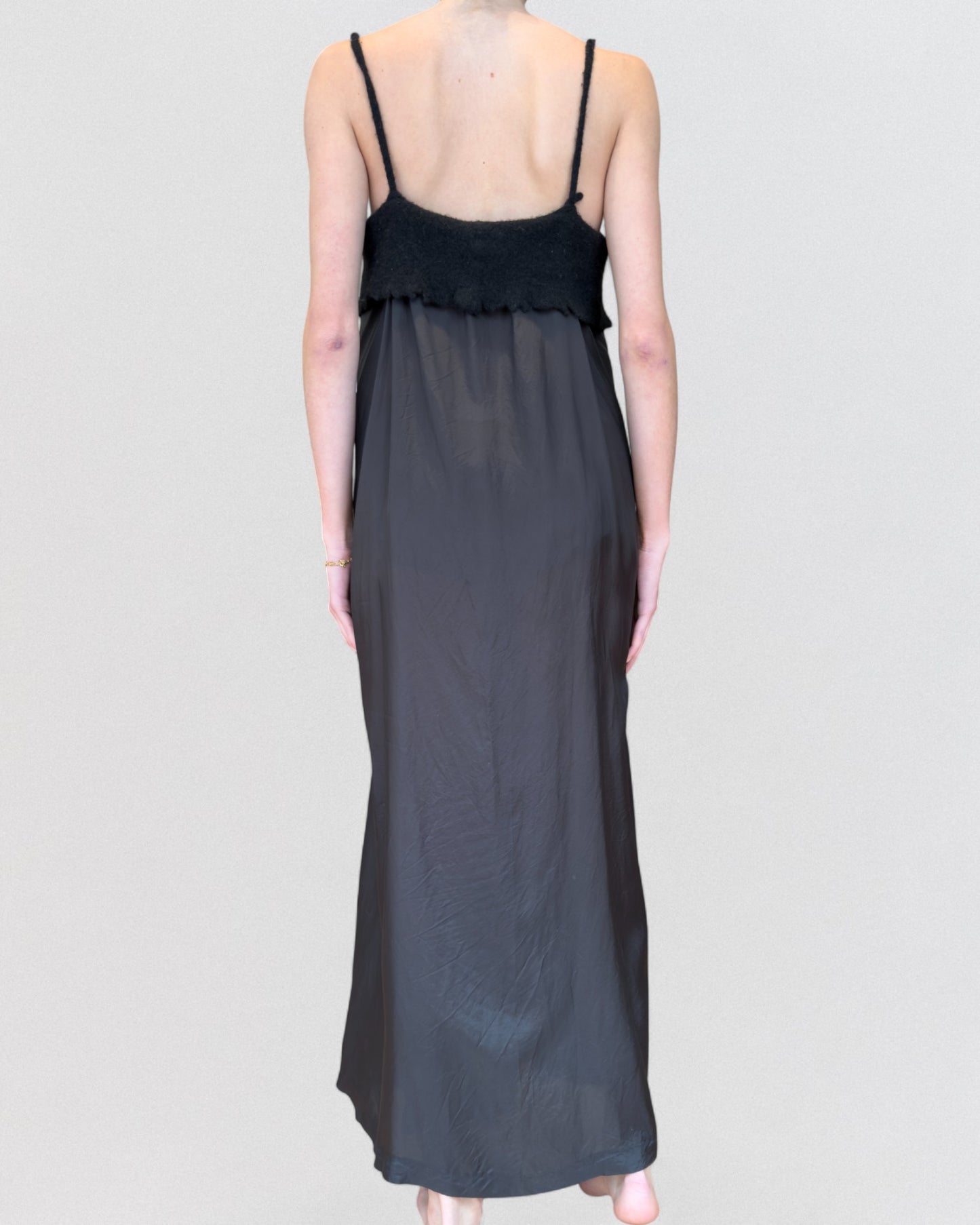 Comme des Garçons Fall/Winter 1994 Black Boiled Wool Maxi Dress