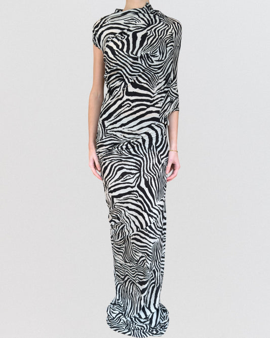 Junya Watanabe Fall 2008 Zebra Wool Evening Gown