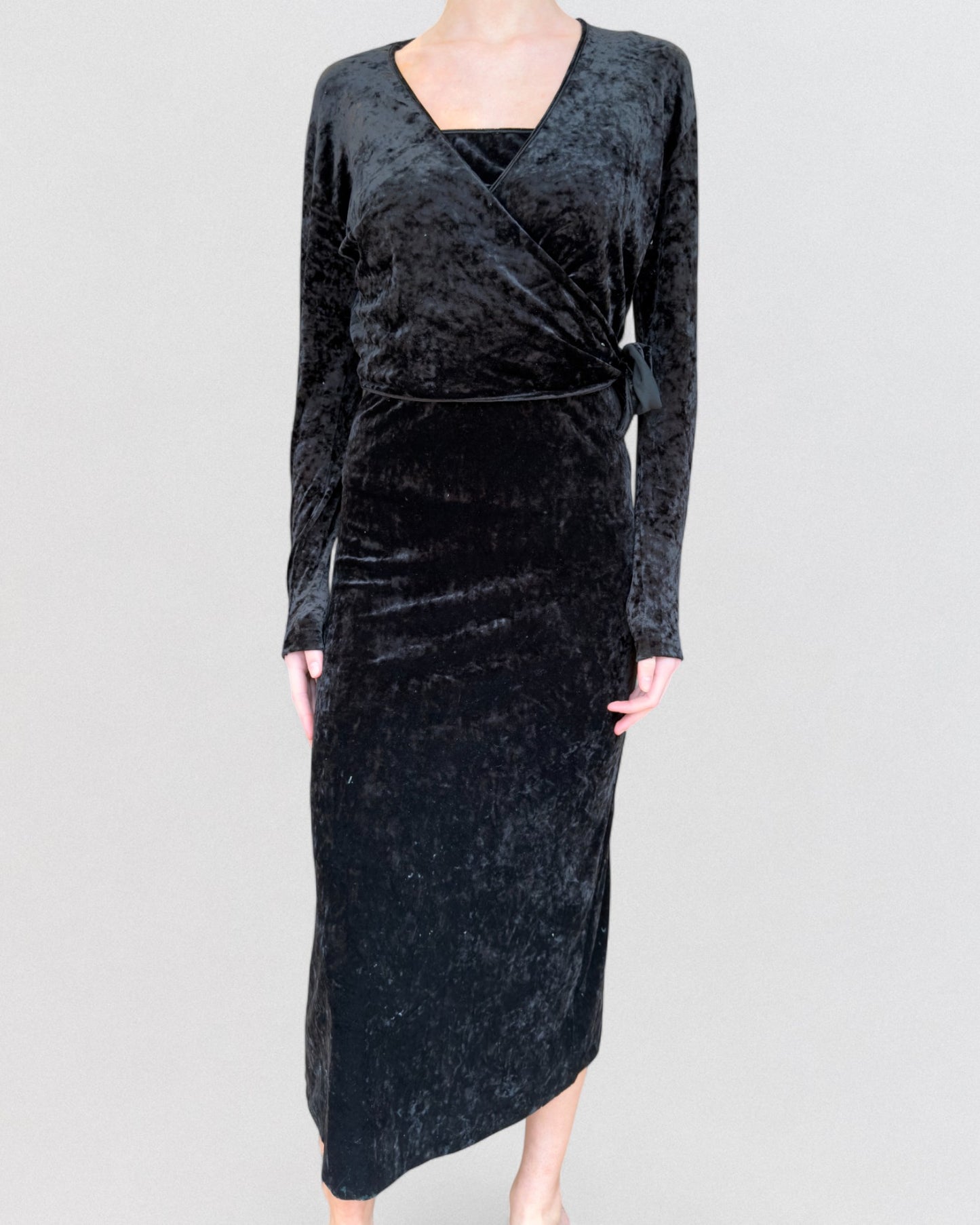 Yohji Yamamoto Fall 1986 Velvet Wrap Dress
