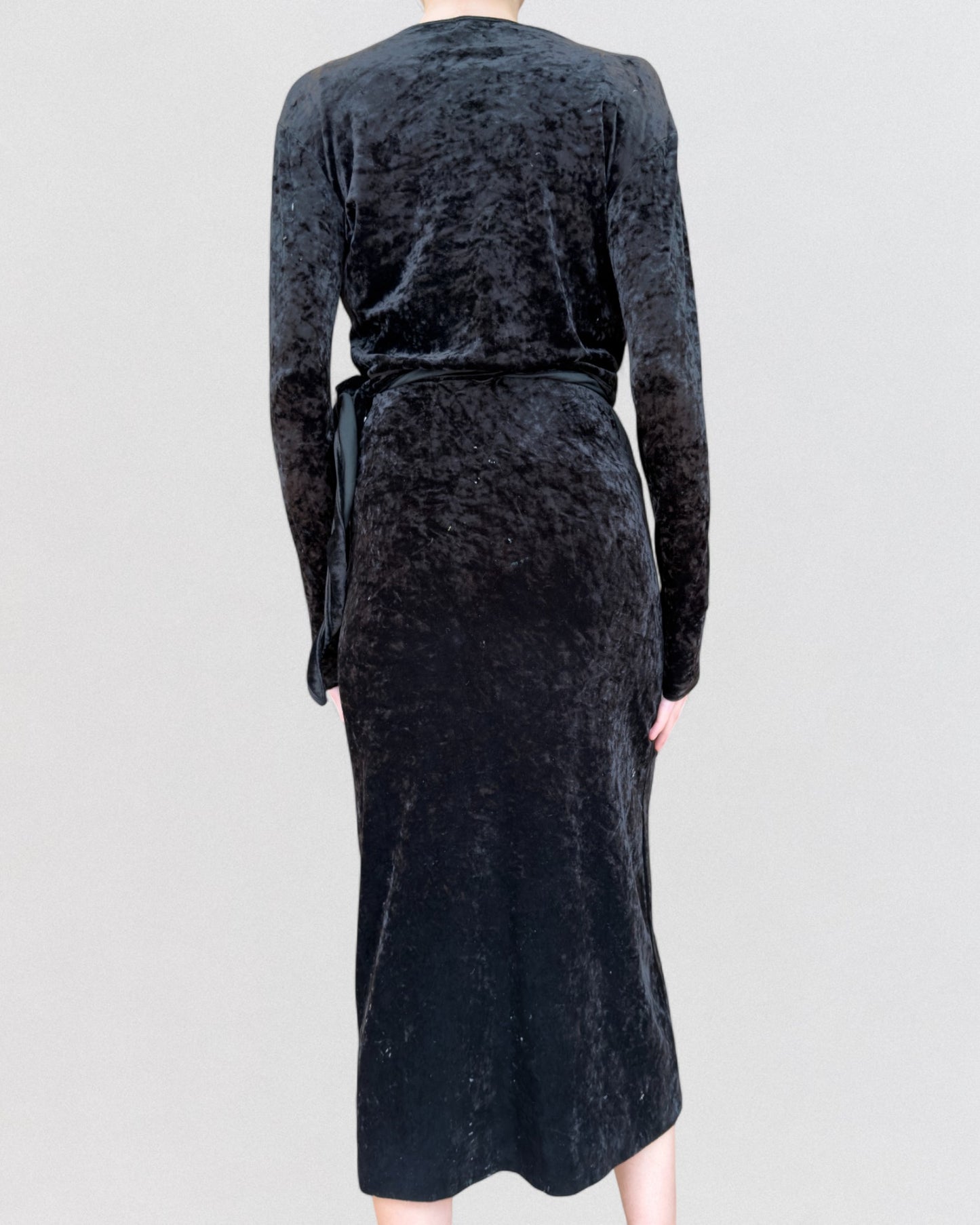 Yohji Yamamoto Fall 1986 Velvet Wrap Dress
