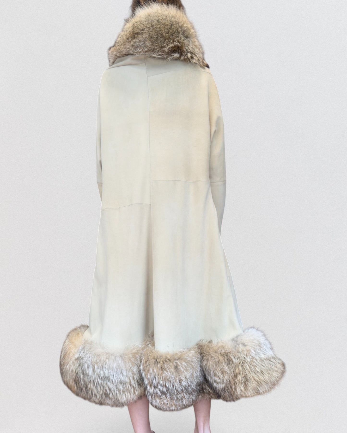 Yohji Yamamoto Fall 2000 Shearling and Fox Trimmed Coat