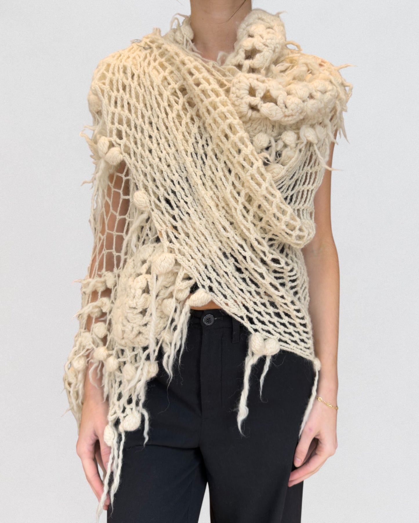 Junya Watanabe Fall 2004 Hand-Crocheted Wool Shawl Cardigan