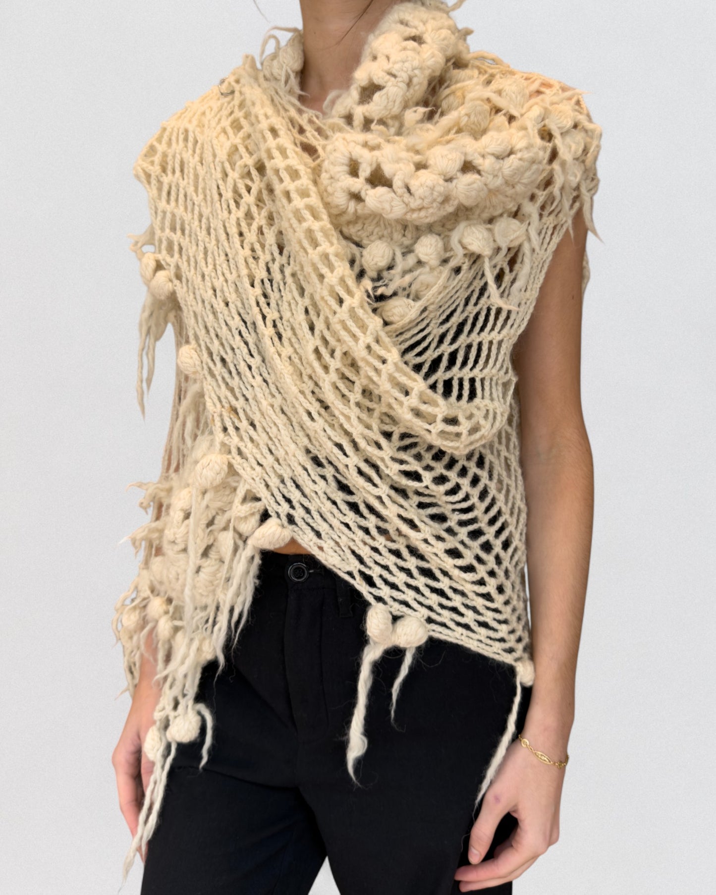 Junya Watanabe Fall 2004 Hand-Crocheted Wool Shawl Cardigan