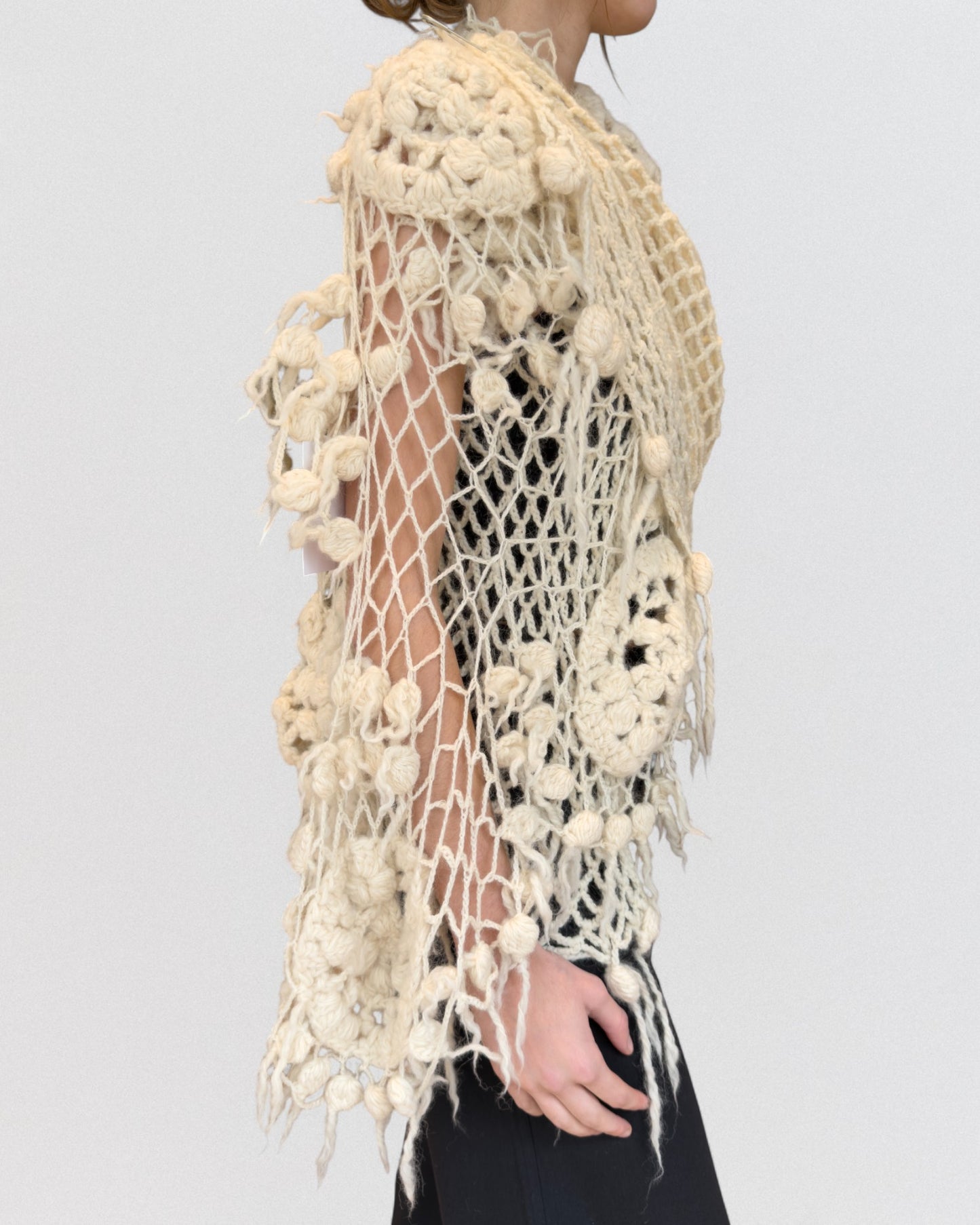 Junya Watanabe Fall 2004 Hand-Crocheted Wool Shawl Cardigan