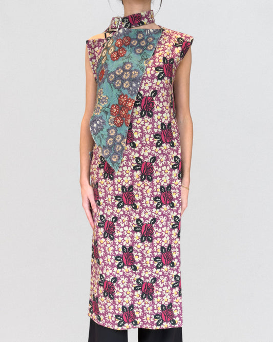 Yohji Yamamoto Fall 2004 Floral Brocade Asymmetrical Tunic