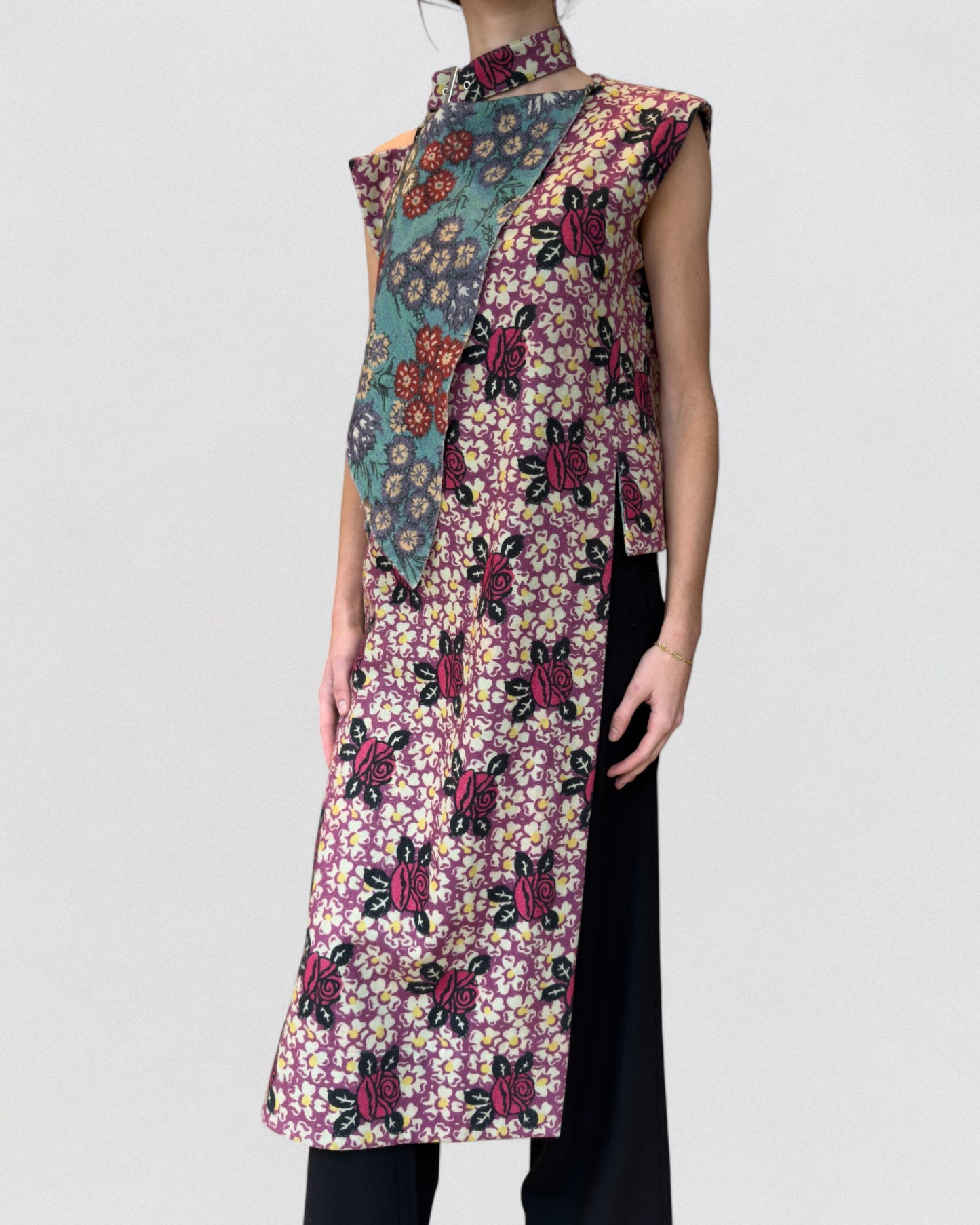 Yohji Yamamoto Fall 2004 Floral Brocade Asymmetrical Tunic