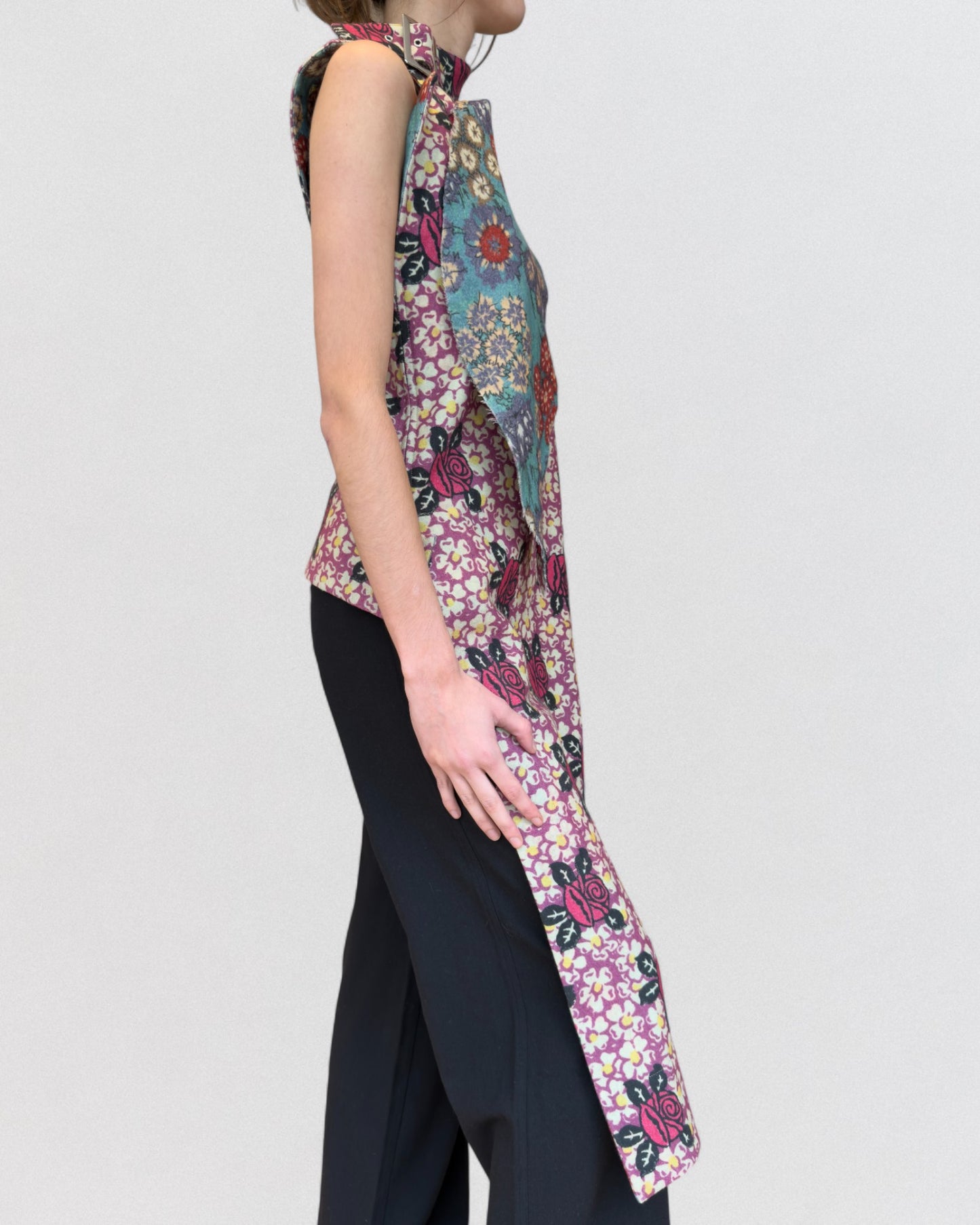 Yohji Yamamoto Fall 2004 Floral Brocade Asymmetrical Tunic