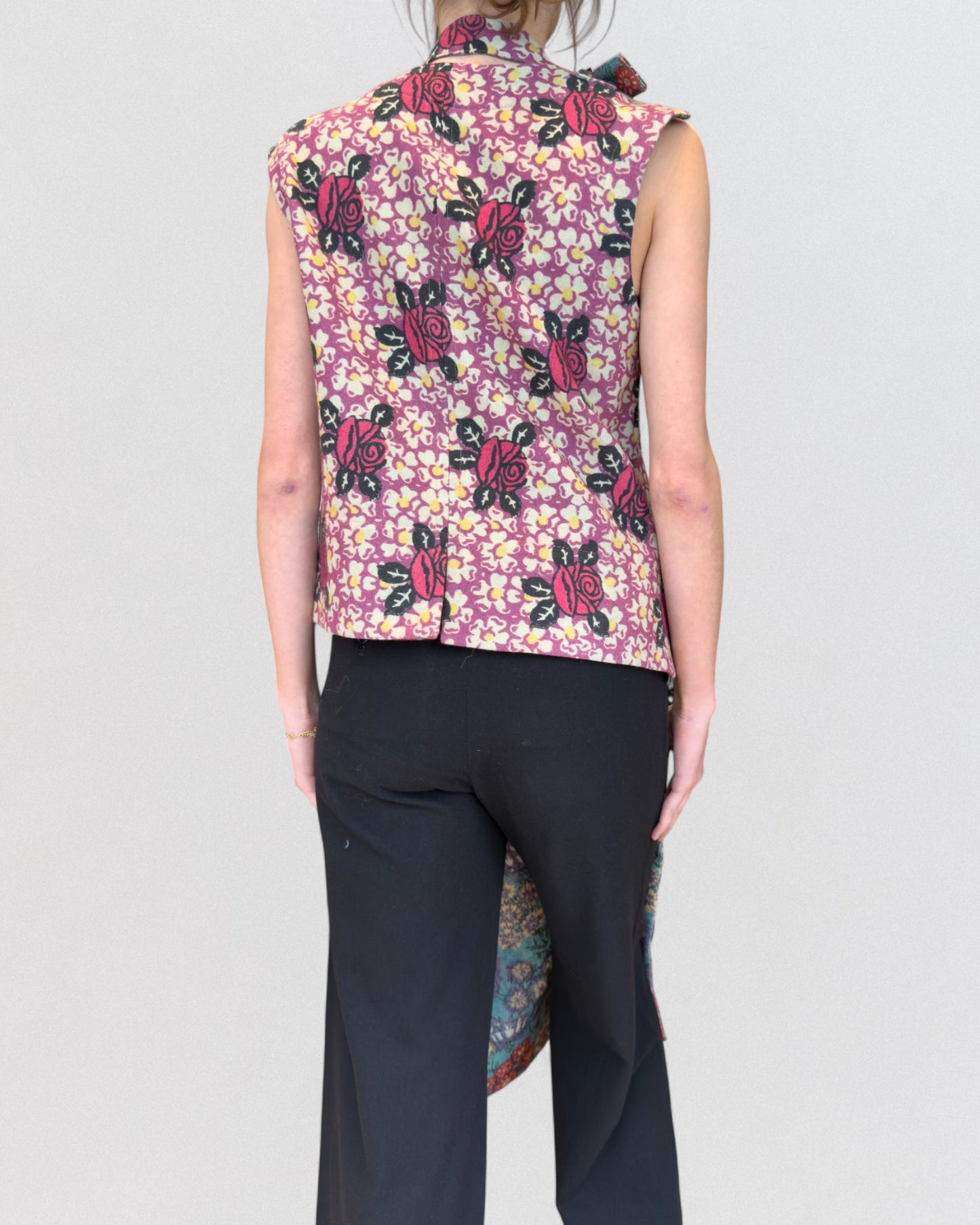 Yohji Yamamoto Fall 2004 Floral Brocade Asymmetrical Tunic