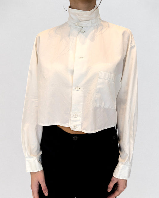 Documented Yohji Yamamoto Debut Fall 1981 Cropped White Shirt