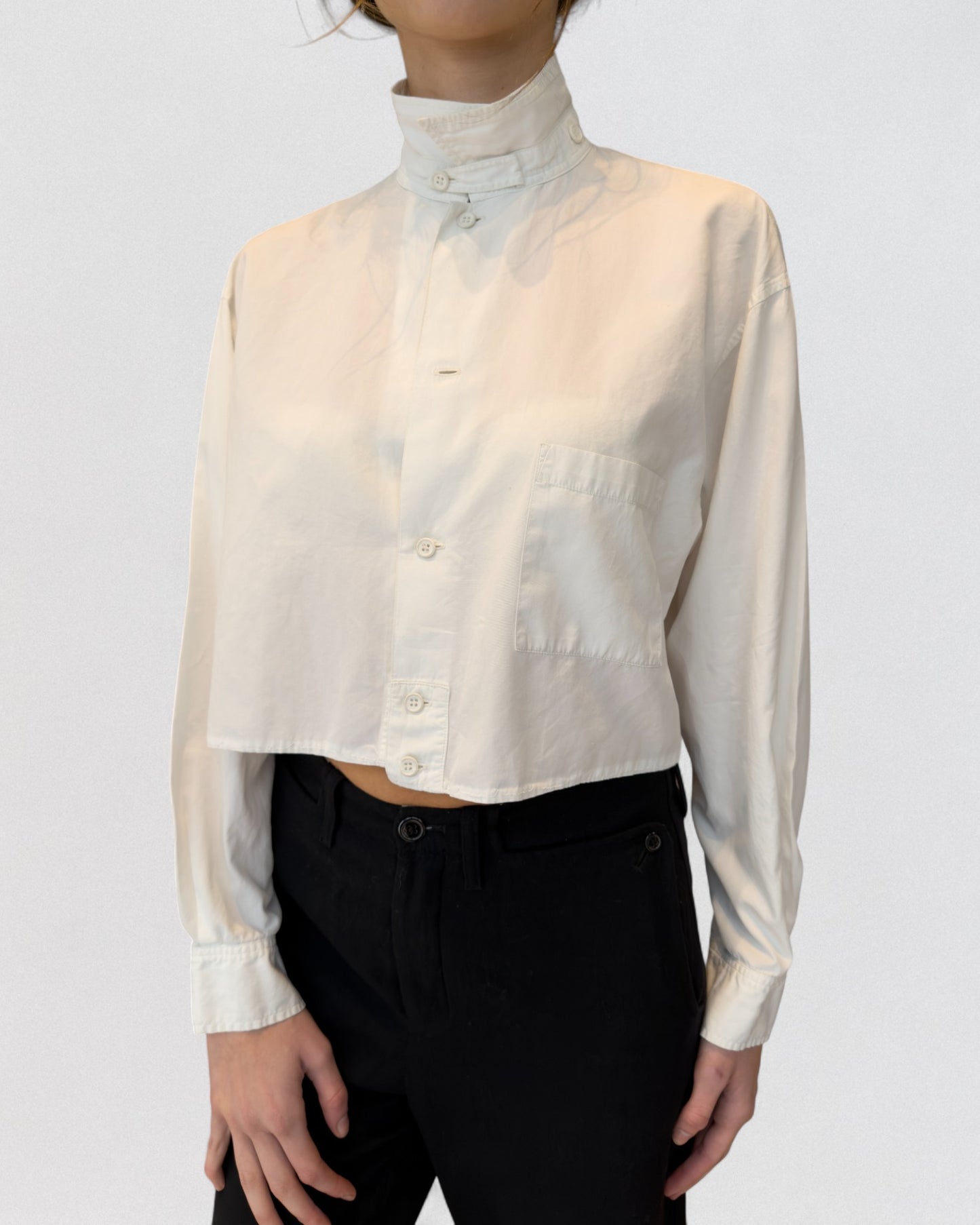 Documented Yohji Yamamoto Debut Fall 1981 Cropped White Shirt