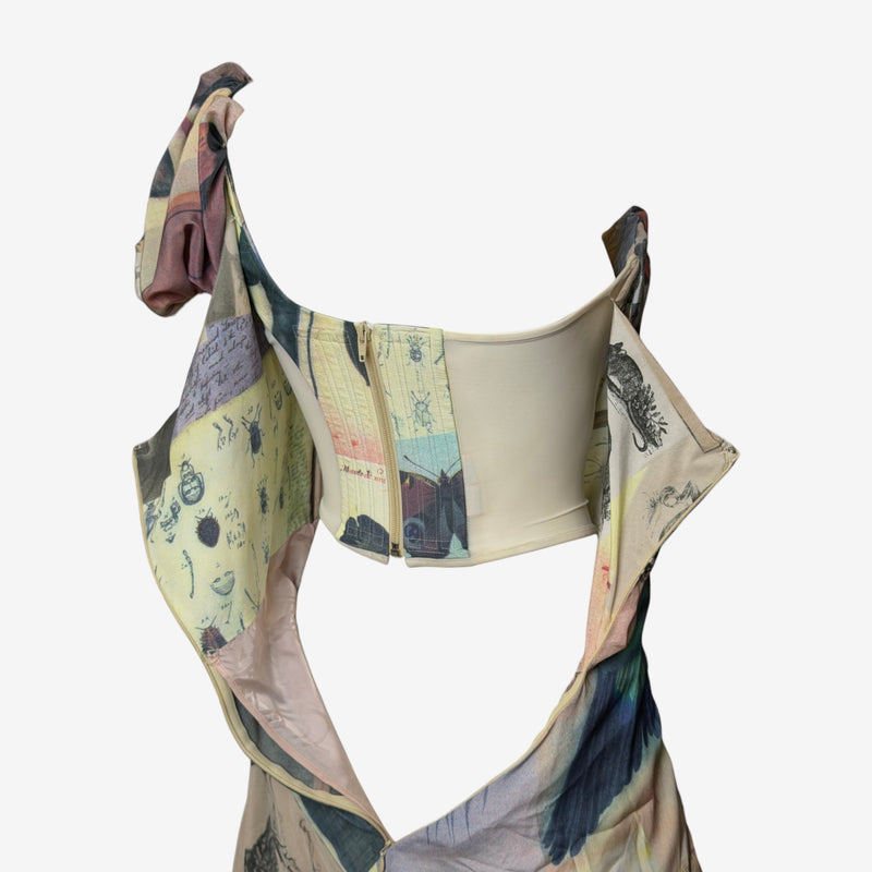 Hemline detail of Vivienne Westwood draped dress showing organic movement of gathered skirt