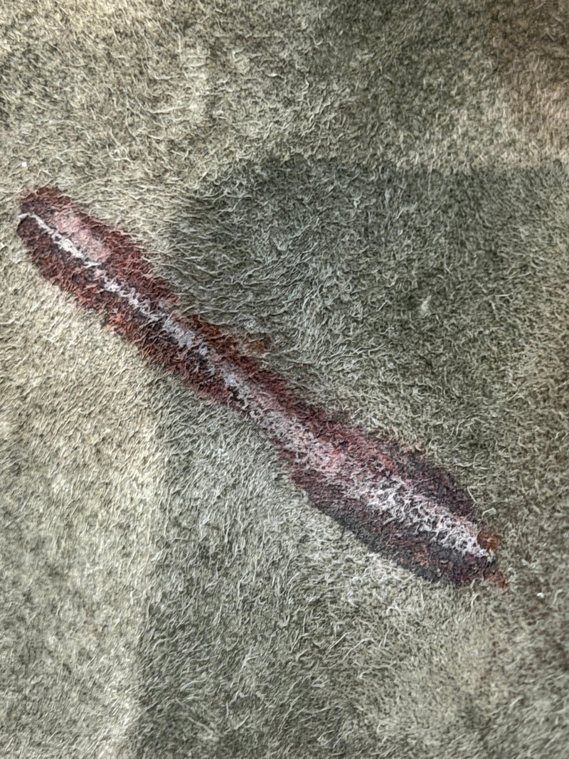 Brown fur and leather long coat by Roberto Cavalli, fabric texture