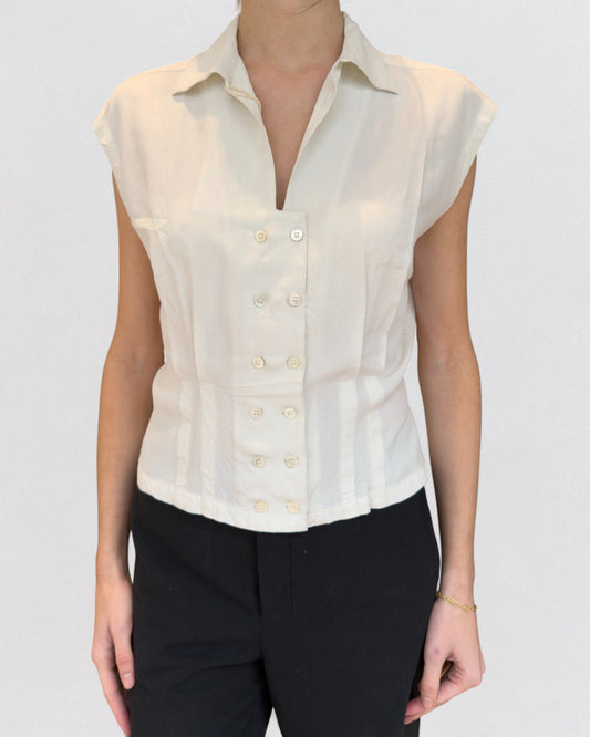 Alaïa Spring 1987 Raw Silk Blouse