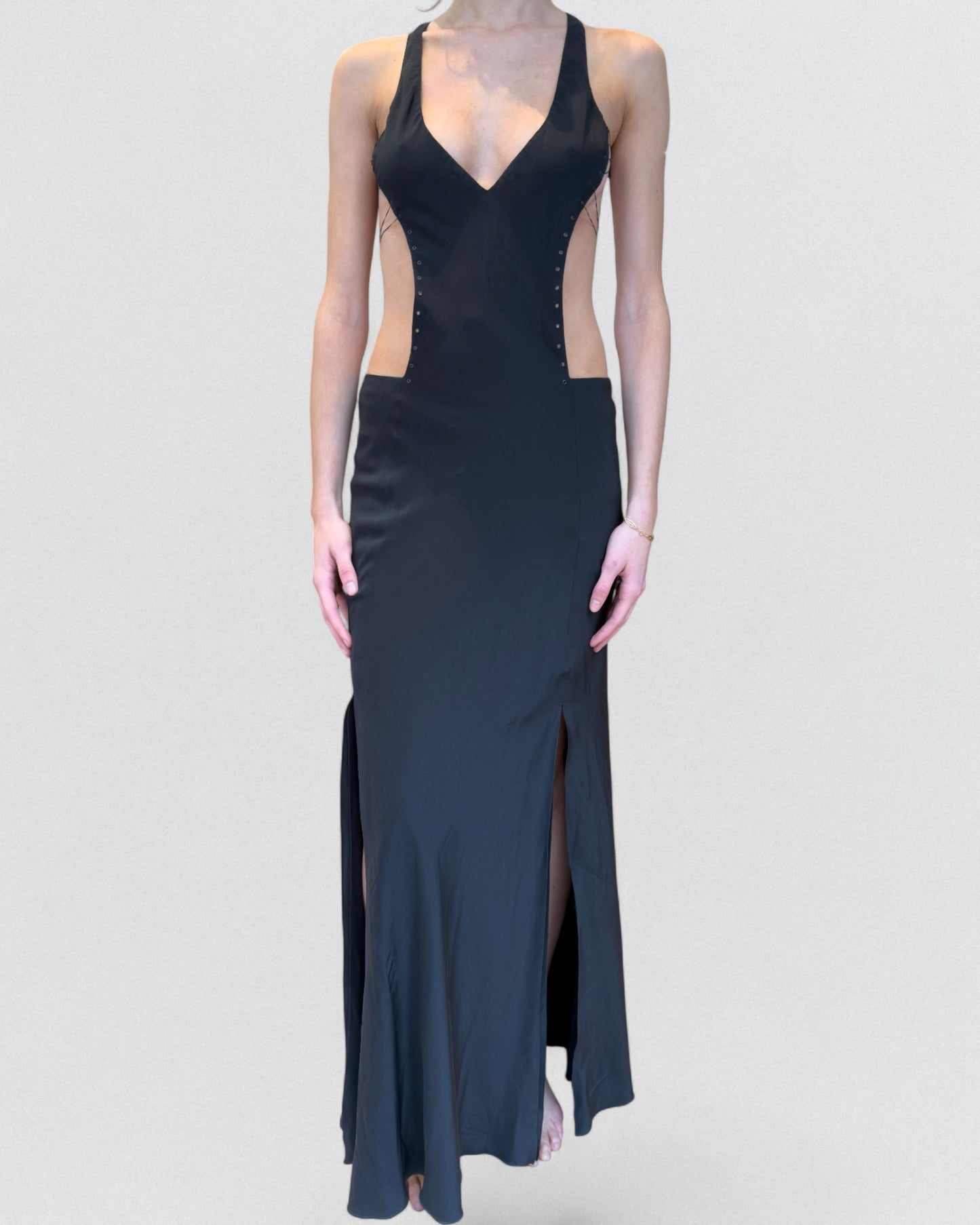 Gucci by Tom Ford Fall 2002 Black Silk Press Office Sample Evening Gown