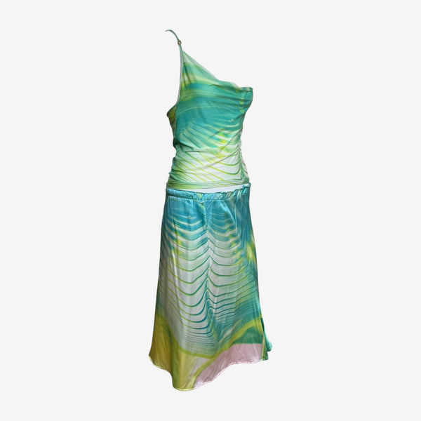 Roberto Cavalli S/S 2001 Psychedelic Print Camisole and Skirt Ensemble