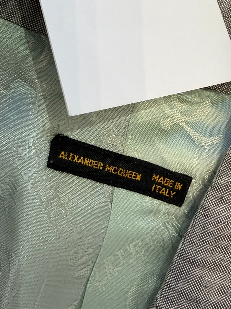 Alexander McQueen S/S 1999 Iridescent Grey Wool/SIlk Suit