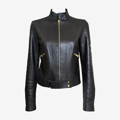 Gucci S/S 1999 Black Leather Moto Jacket