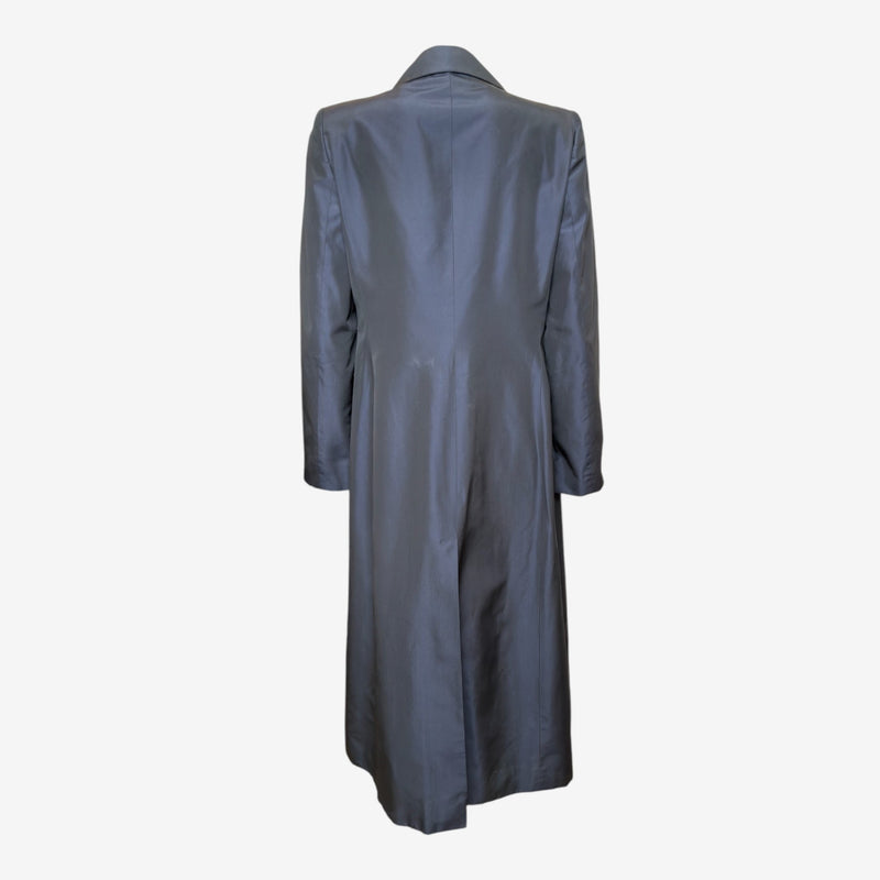 Gucci by Tom Ford S/S 1997 Navy Iridescent Silk Long Coat