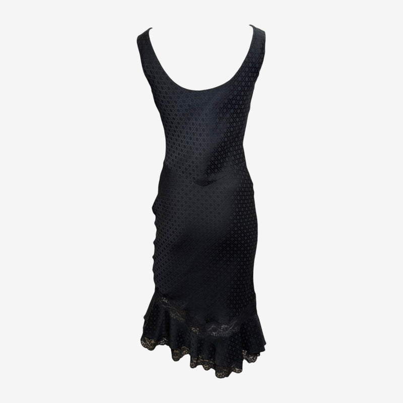 Christian Dior by John Galliano S/S 1999 Black Jacquard Lace-Trimmed Slip Dress