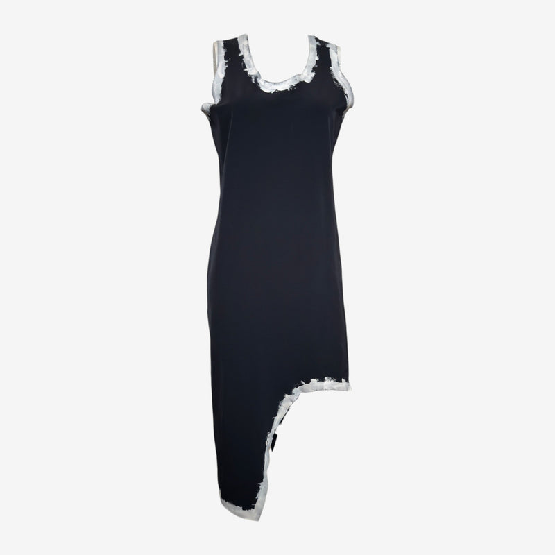 Comme Des Garçons S/S 1992 Black Hand-Painted Asymmetric Hem Sleeveless Dress
