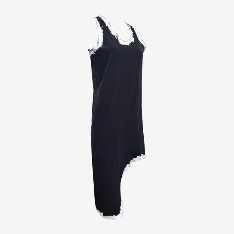 Comme Des Garçons S/S 1992 Black Hand-Painted Asymmetric Hem Sleeveless Dress