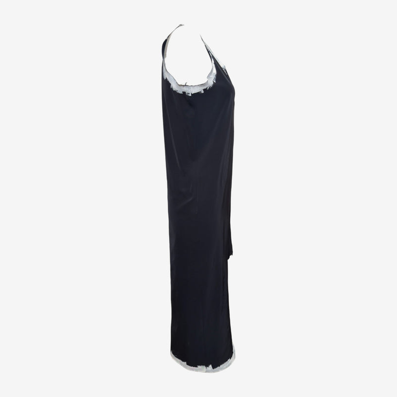Comme Des Garçons S/S 1992 Black Hand-Painted Asymmetric Hem Sleeveless Dress
