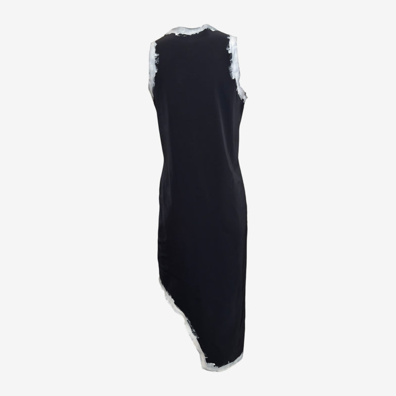 Comme Des Garçons S/S 1992 Black Hand-Painted Asymmetric Hem Sleeveless Dress