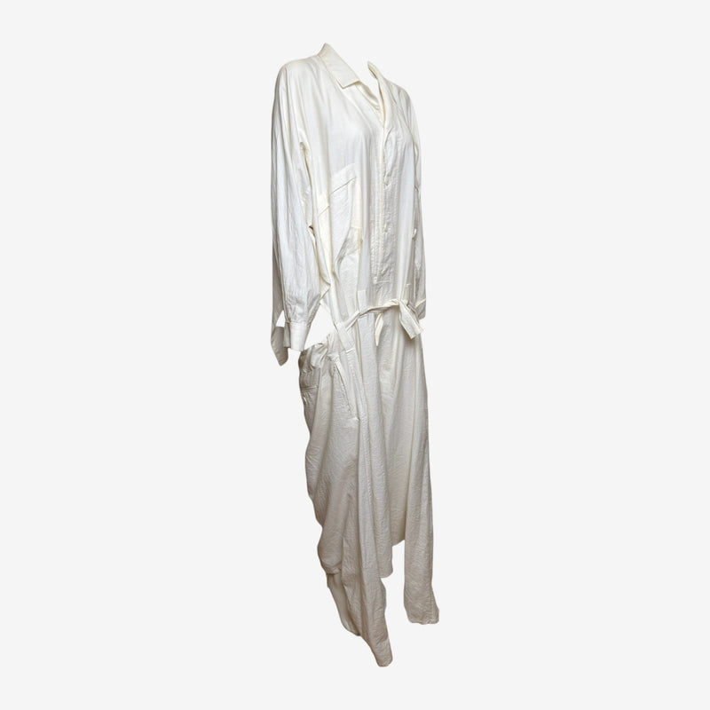 Yohji Yamamoto S/S 1983 Ivory Draped Oversized Overall Dress