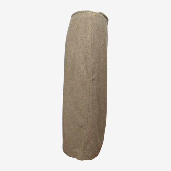 Hermès by Martin Margiela F/W 2000 Taupe Alpaca Wrap Midi Skirt