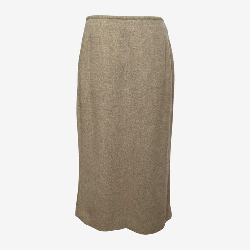 Hermès by Martin Margiela F/W 2000 Taupe Alpaca Wrap Midi Skirt