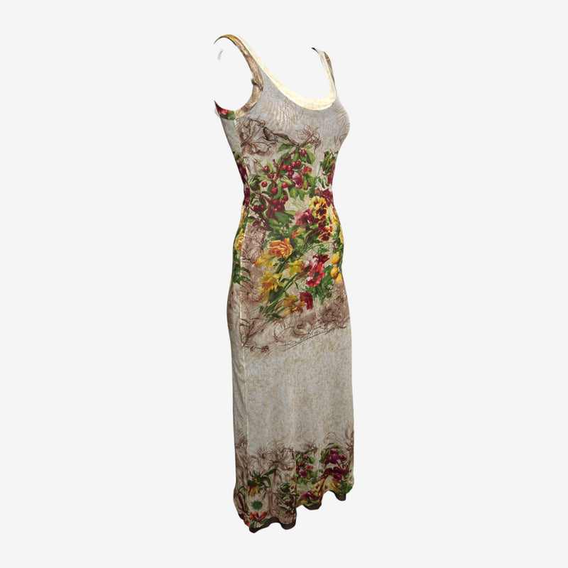 Jean Paul Gaultier SS1999 Floral-Print Mesh Maxi Dress