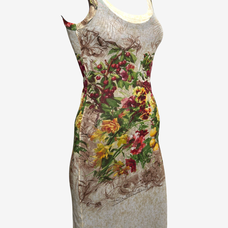 Jean Paul Gaultier SS1999 Floral-Print Mesh Maxi Dress