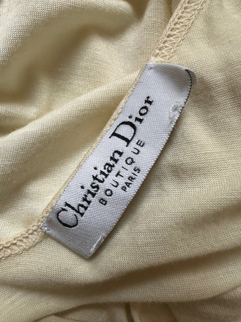 Christian Dior by John Galliano S/S 2005 Cream Draped Ruffled Top