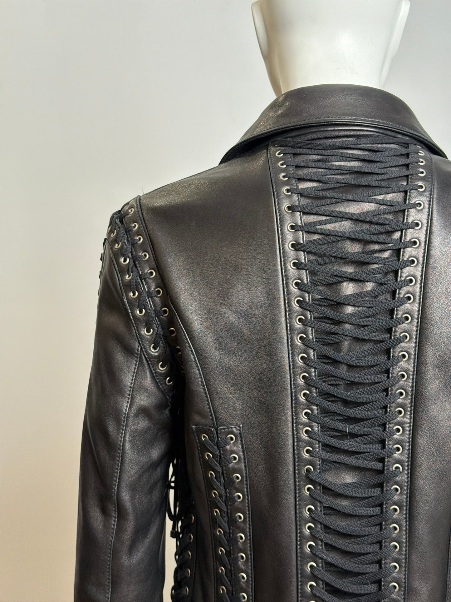 Dolce & Gabbana S/S 2003 Corset Lace-Up Leather Jacket