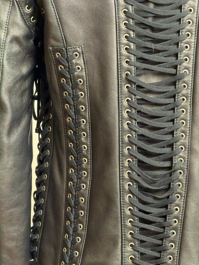 Dolce & Gabbana S/S 2003 Corset Lace-Up Leather Jacket — detail 11