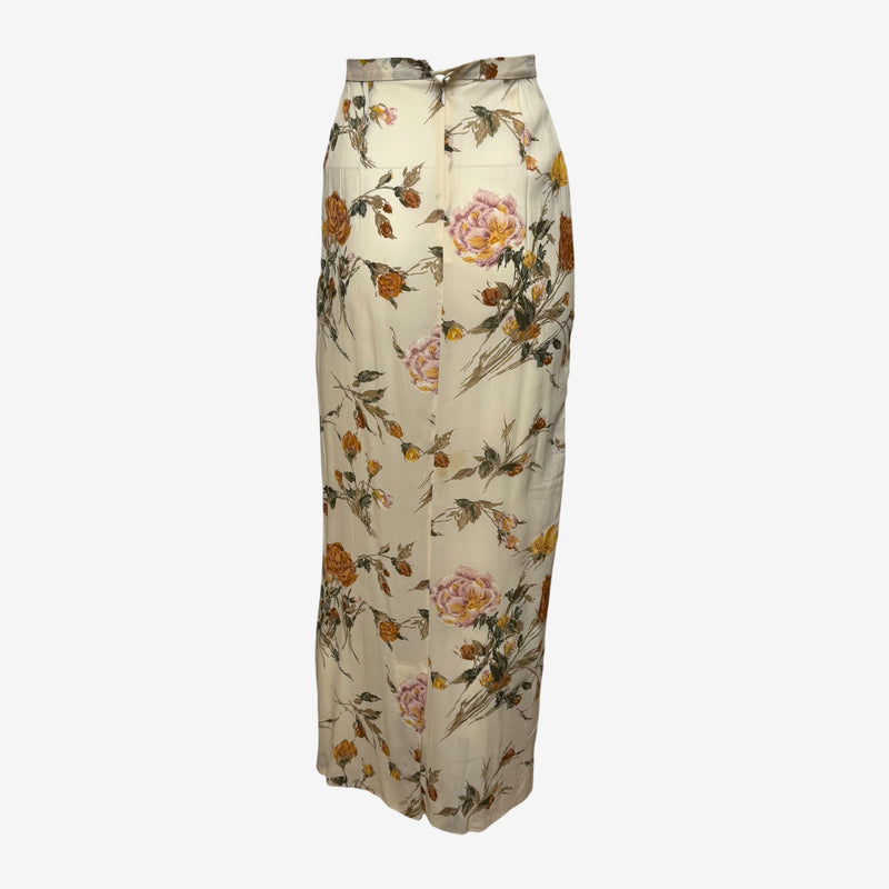 Dolce & Gabbana silk pencil skirt, side seam detail showing fitted cut and length