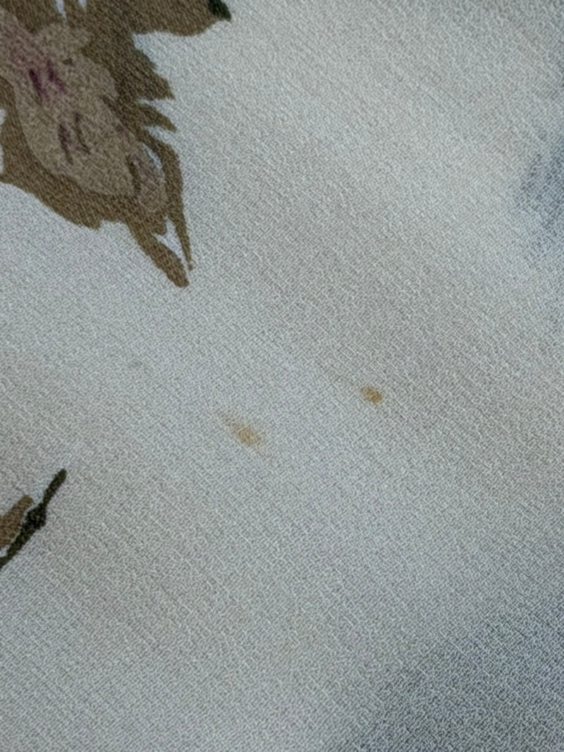 Dolce & Gabbana floral silk skirt, close-up of fabric condition and botanical print pattern