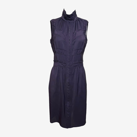 Yves Saint Laurent by Tom Ford F/W 2001 Purple Silk High Neck Dress