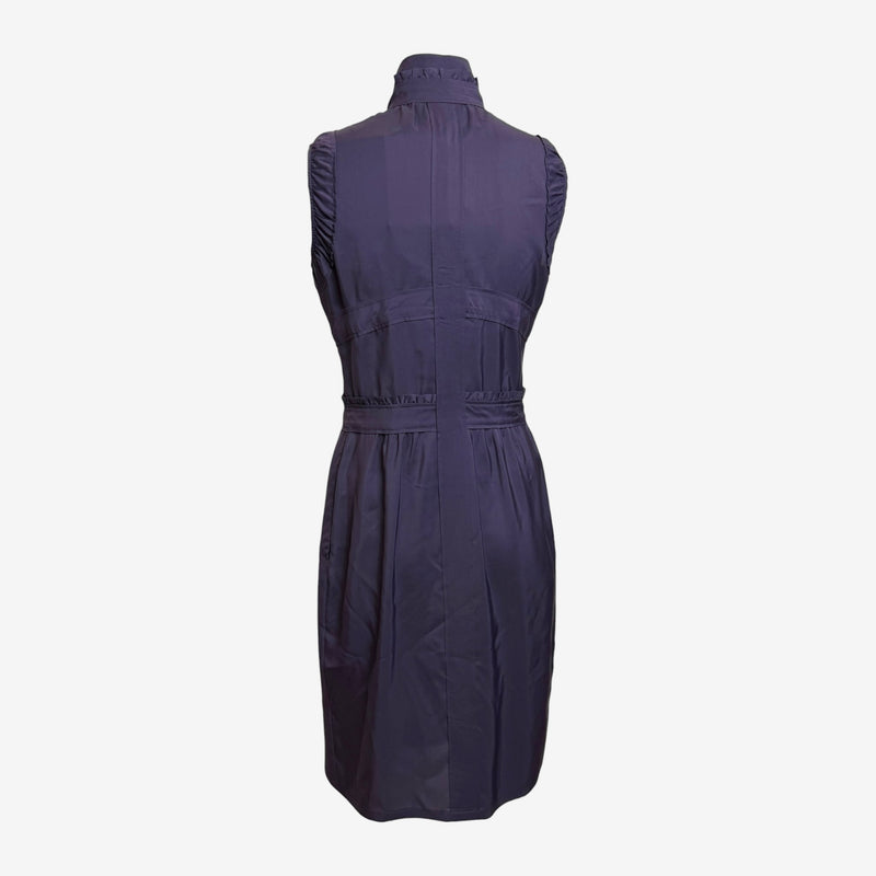 Purple silk dress by Yves Saint Laurent Tom Ford, elasticated waistband detail
