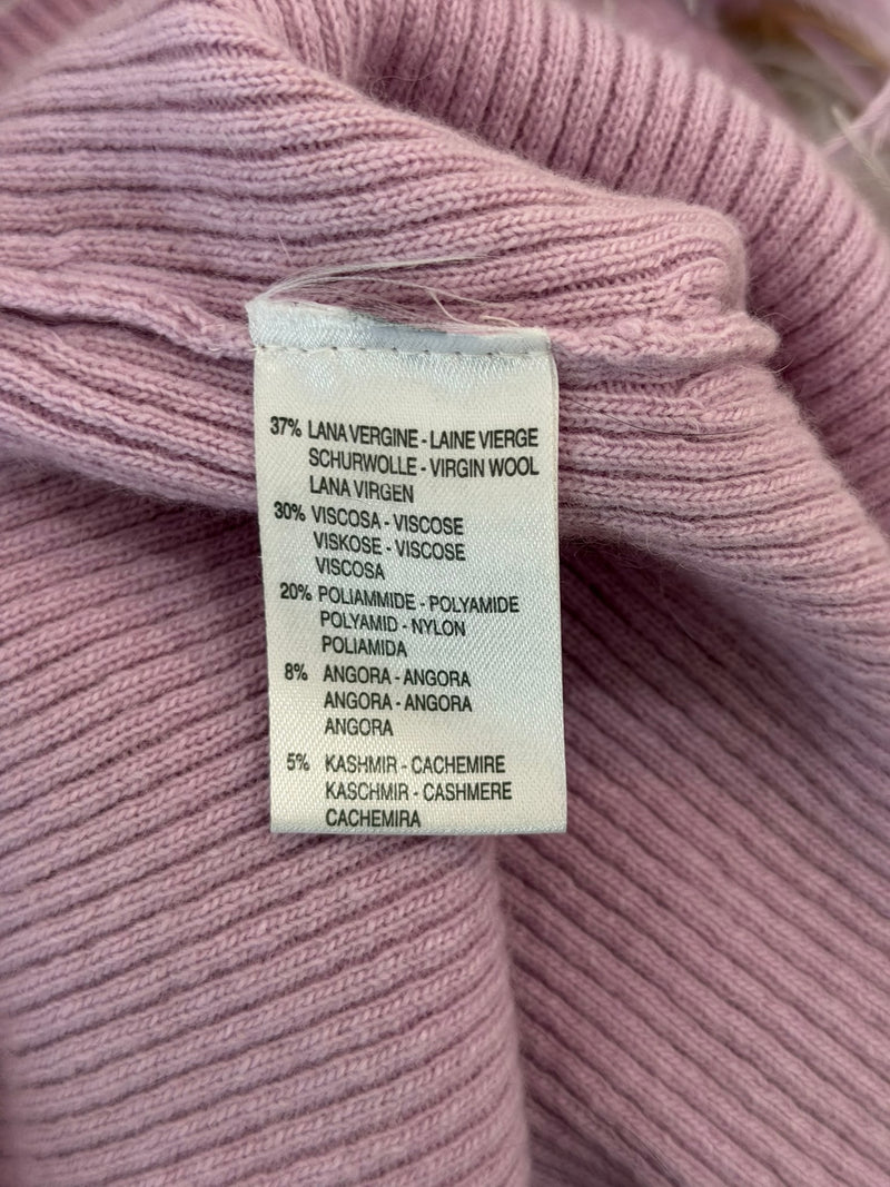 Silk satin ribbon belt closure on Valentino cardigan waist