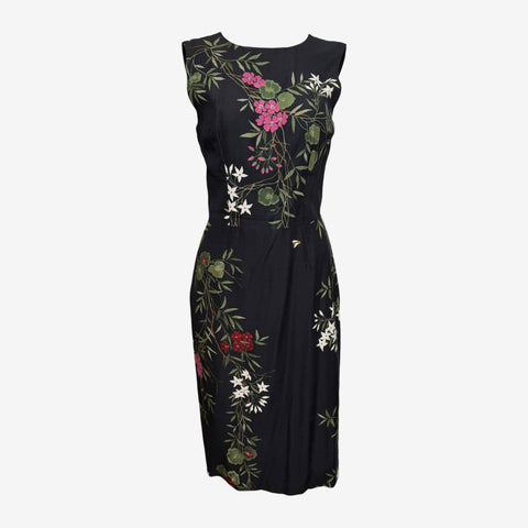 Dolce & Gabbana F/W 1998 Floral Print Silk Sheath Dress