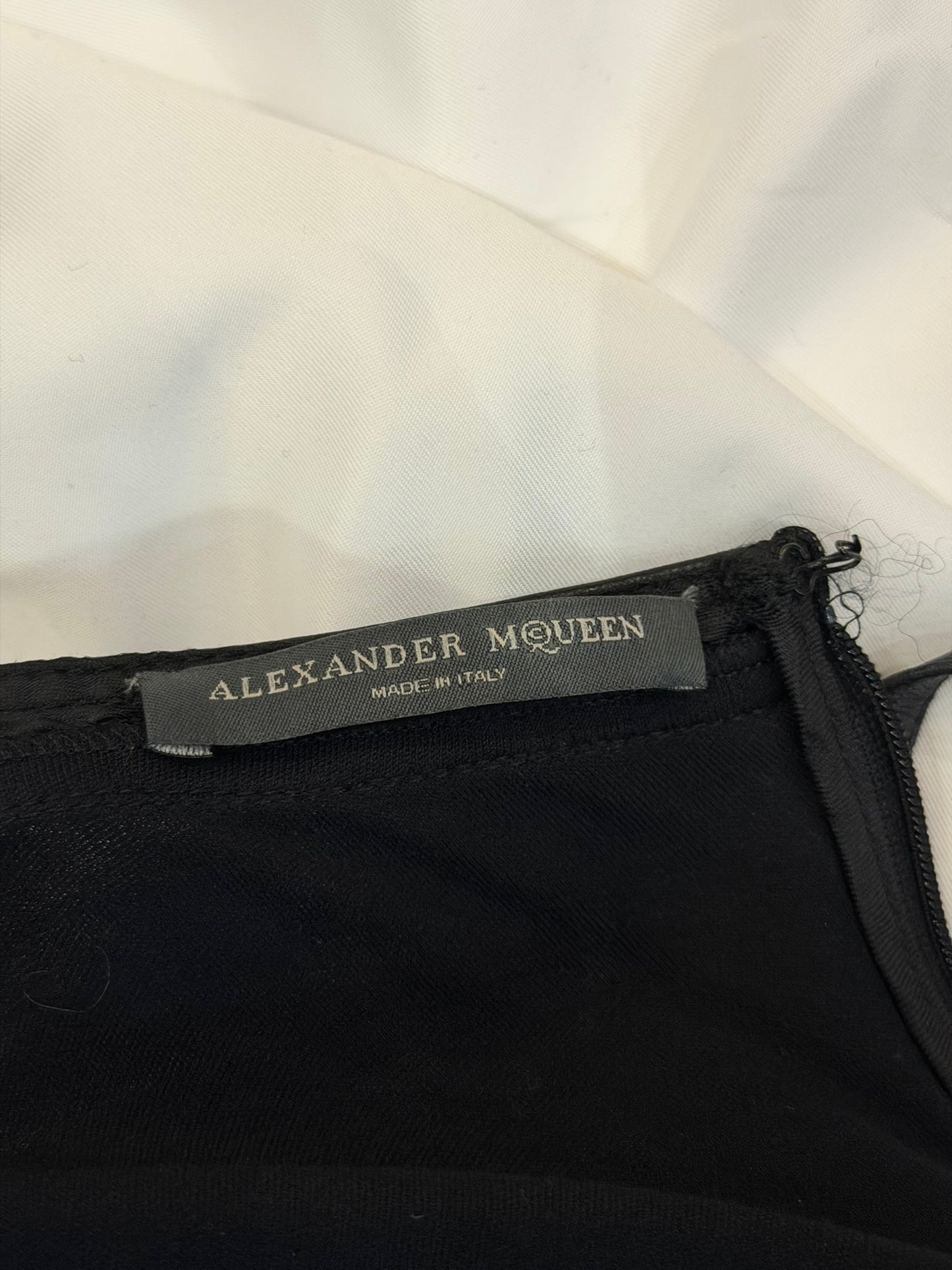 Alexander McQueen F/W 2003 Black Draped Leather-Cup Dress