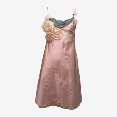 Miu Miu S/S 2004 Silk Camisole Dress with Rose Appliqués