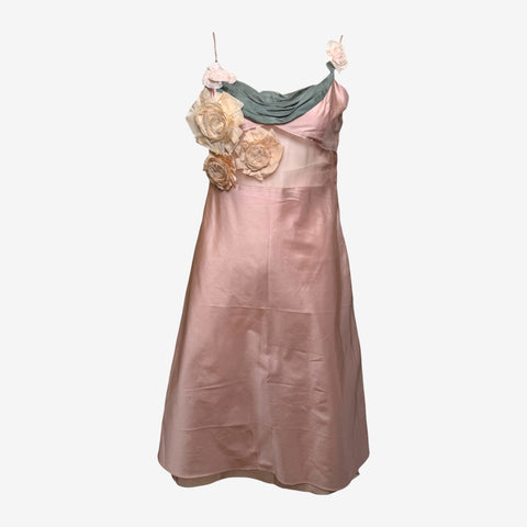 Miu Miu S/S 2004 Silk Camisole Dress with Rose Appliqués