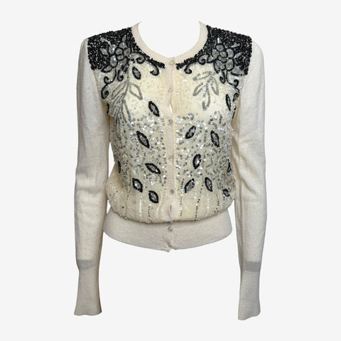 Blumarine F/W 2001 Sequined Cashmere Blend Cardigan